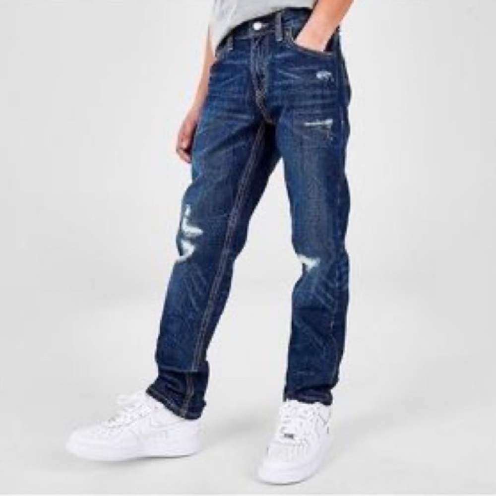 LEVIS 502 Regular Taper W25 L25 Distressed Jeans - Picture 3 of 10